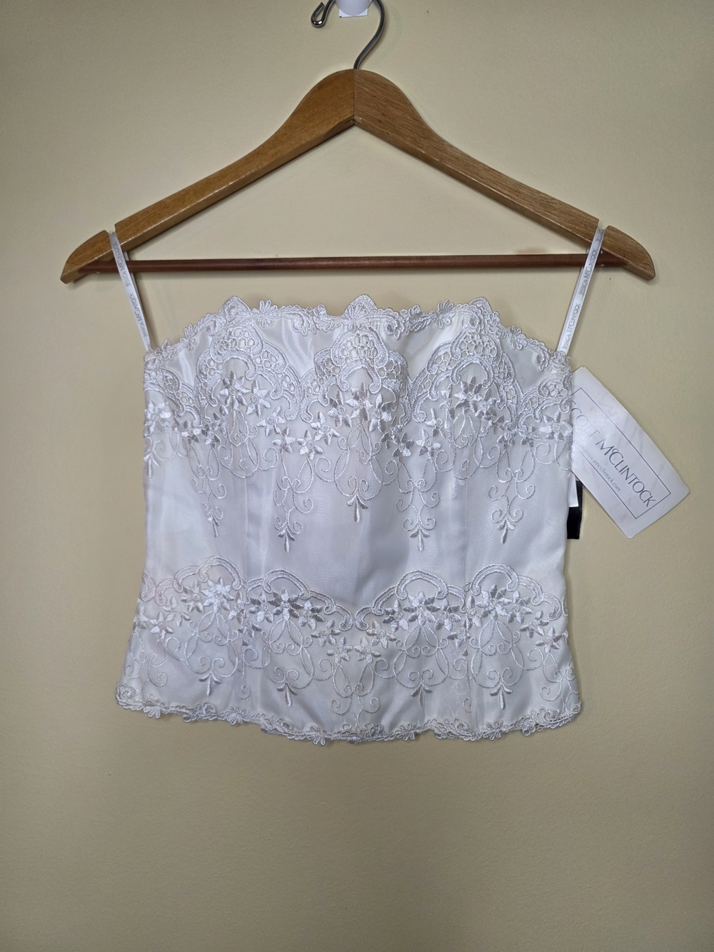 Vintage Jessica McClintoch White Millenium 2000 Bustier Sz 4 Nwt